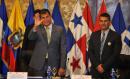 Ecuador's President Rafael Correa (L) greets the crowd during a meeting on Inter-American Convention of Human Rights in Guayaquil March 11, 2013. 